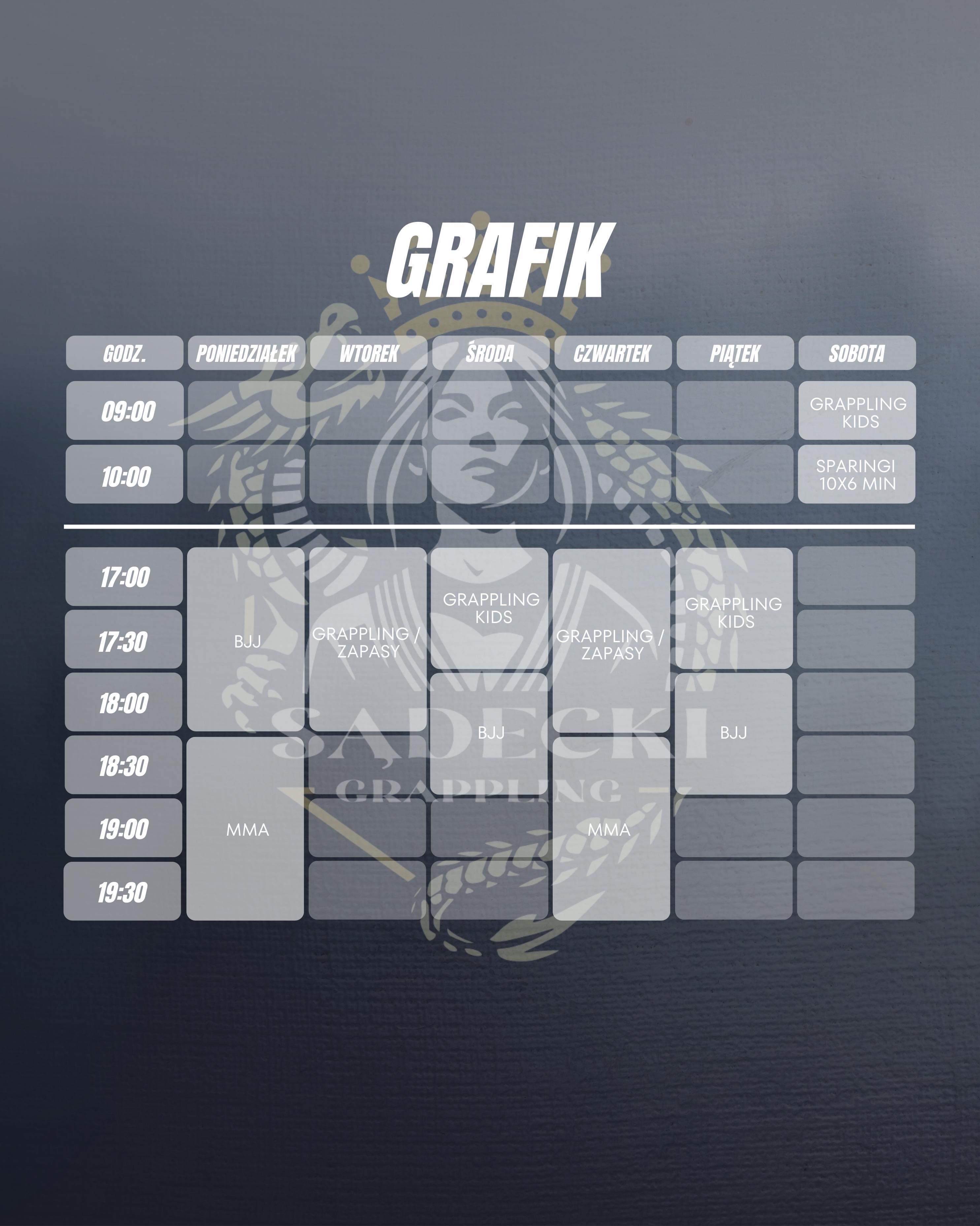 Grafik zajęć Sadecki Grappling